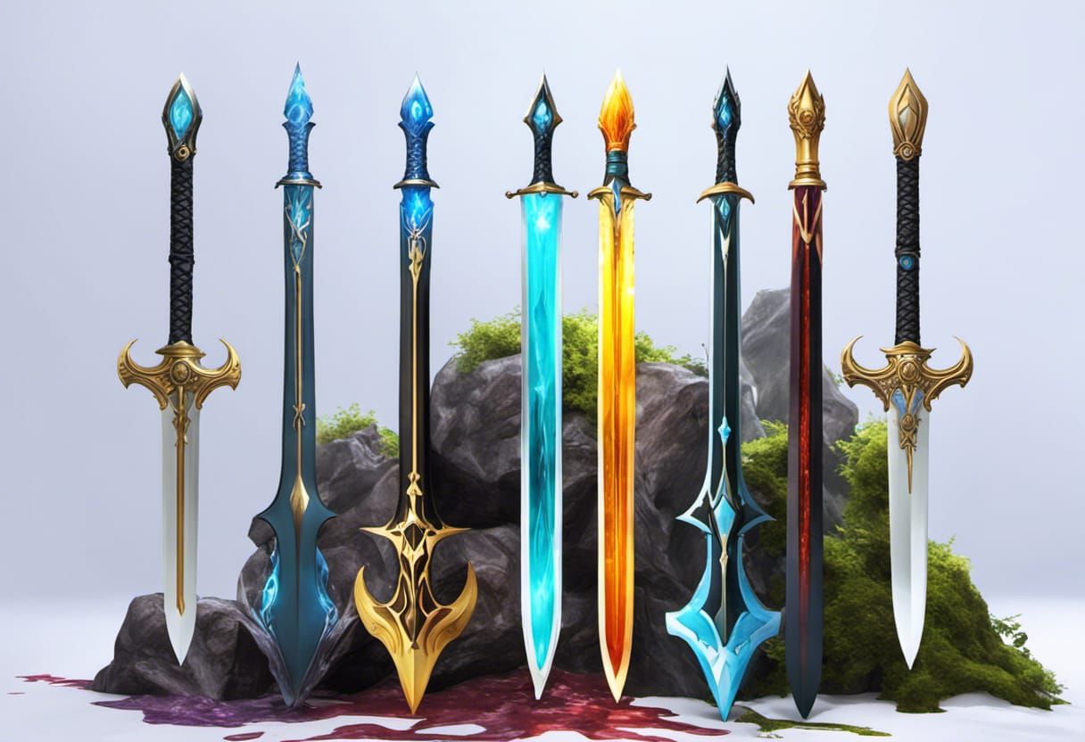 Melting Paint Magic Sword with Arcane Glyphs
