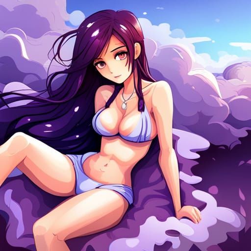 Woman in Swimsuit: Detailed Digital Art