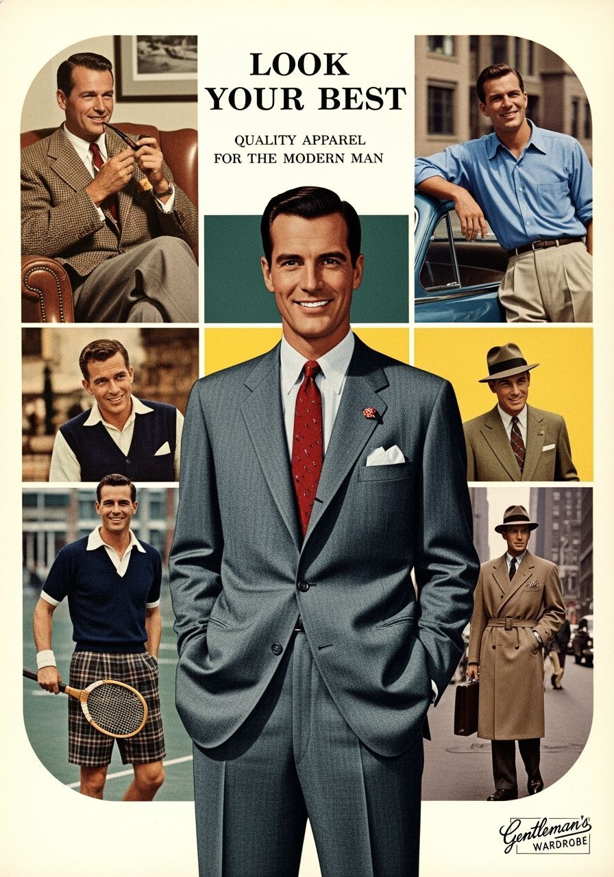 Vintage 1950s Men's Fashion Advertisement
