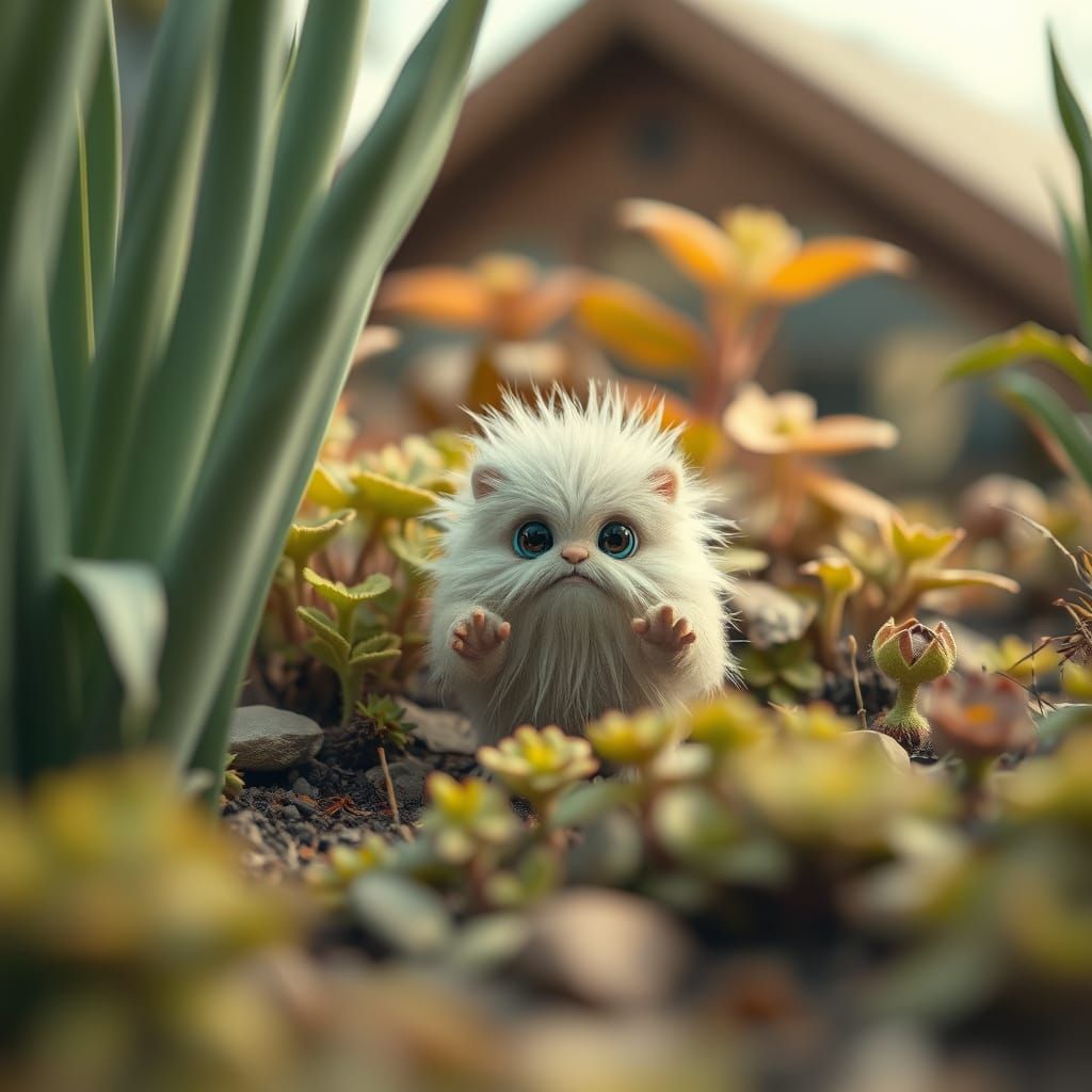 Cute Monster Exploring Vibrant Jungle