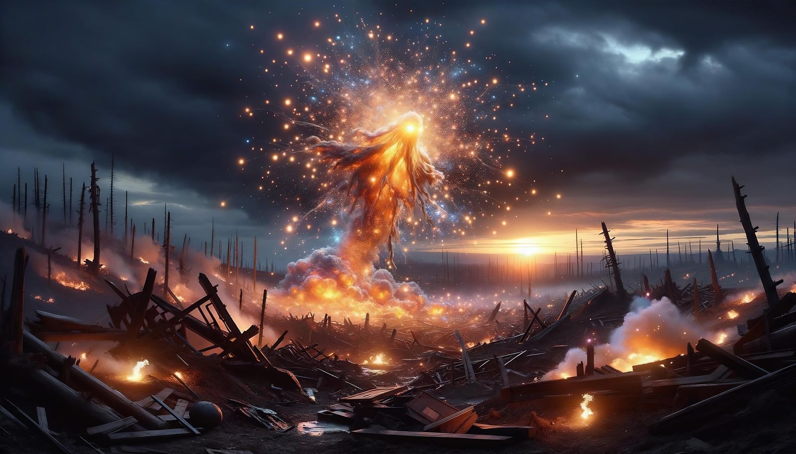 Glitterfire on Battlefield at Dusk, Ultra HD