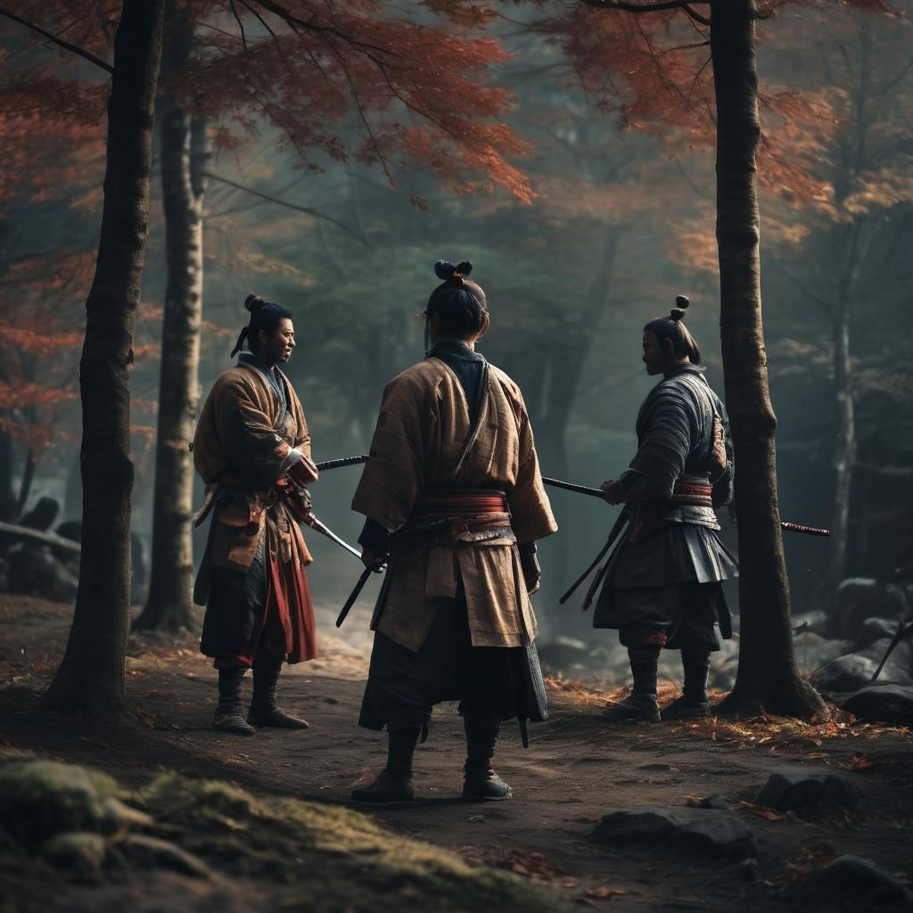 Cinematic Samurai Film Still in 35mm