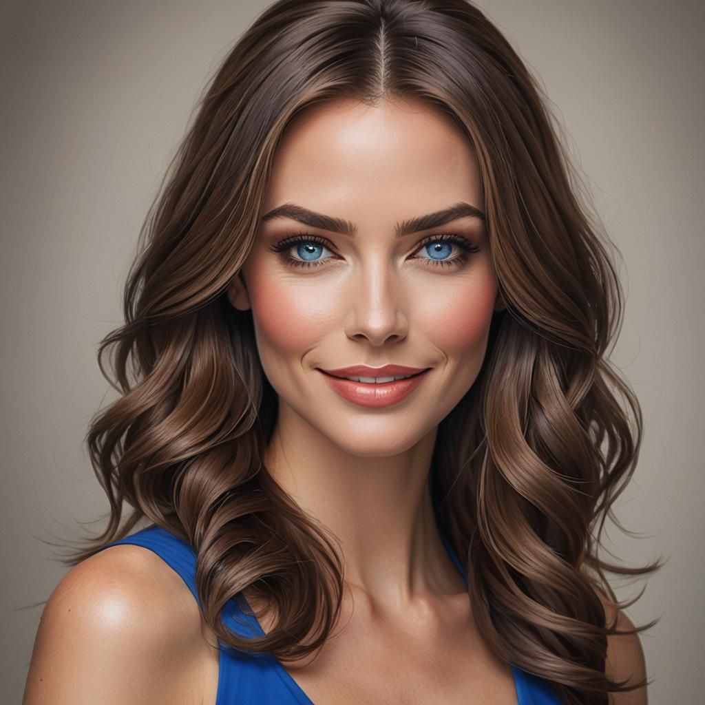Beautiful Brunette with Symmetrical Features in Fantasy Art
