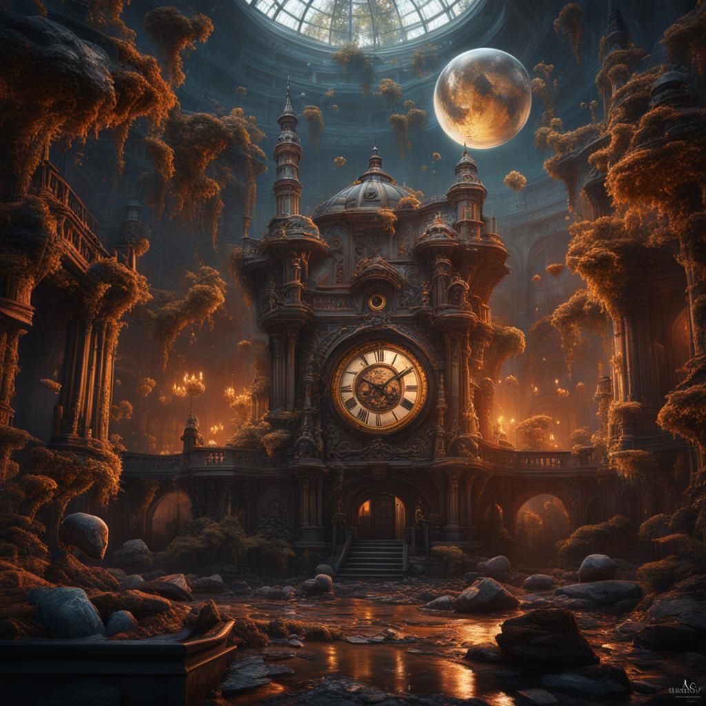 Fantastical Time Illusion in Detailed Matte Painting