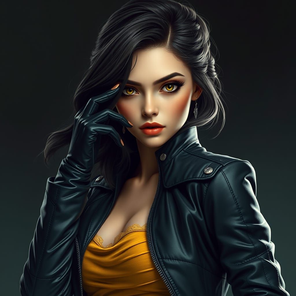 Ethereal Woman in Dark Elegance