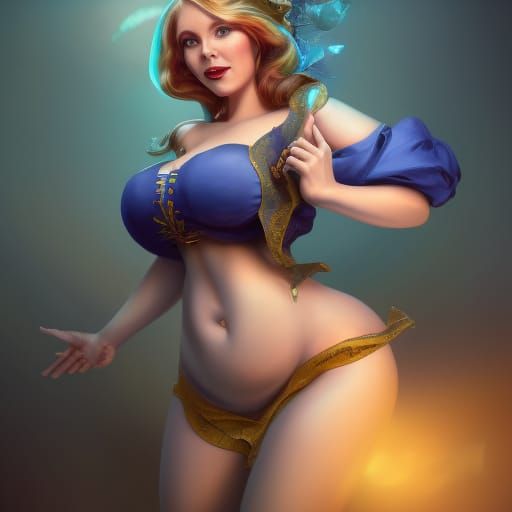 Hourglass Witch in Ethereal Digital Art