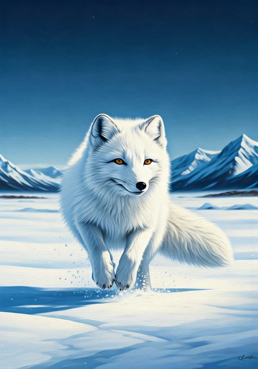 Arctic Fox looking for its prey