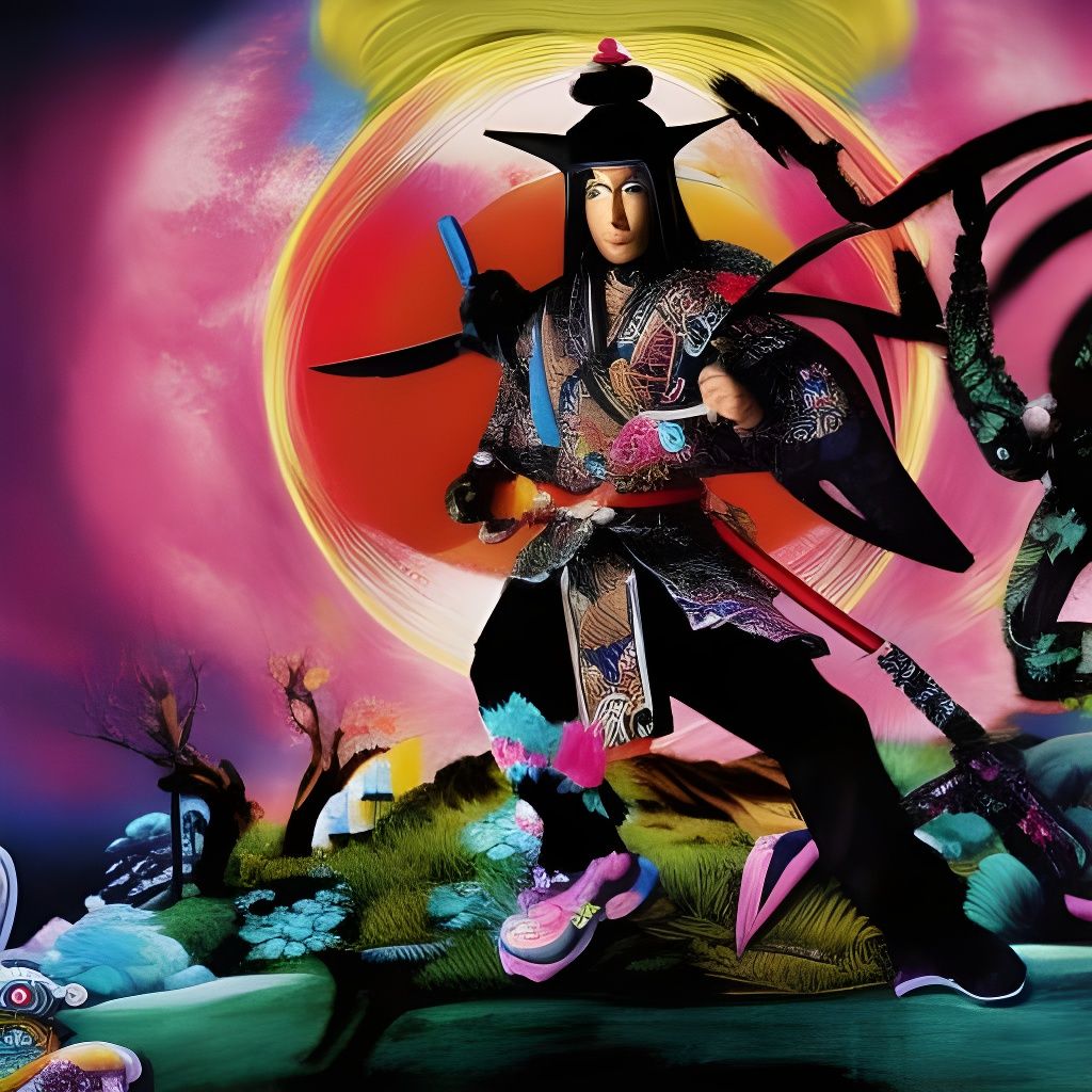 Confused Samurai vs Hello Kitty Ninja Battle