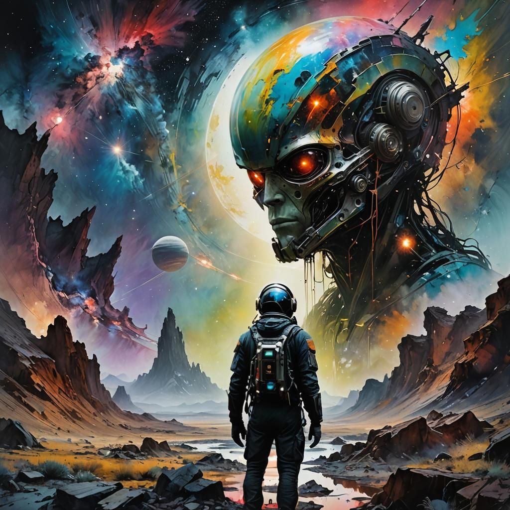 Alien Encounter on a Surreal Exoplanet