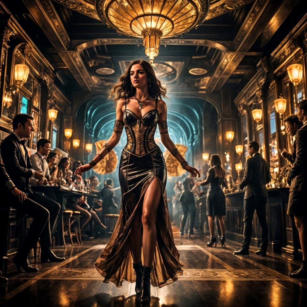 Ecstatic Dance in Steampunk Art Deco Nightclub