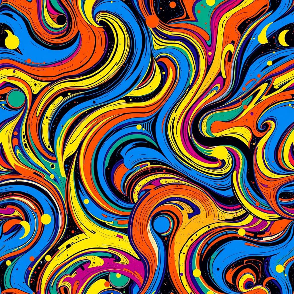 Vibrant Abstract Graffiti in Bold Brushstrokes and Splatters