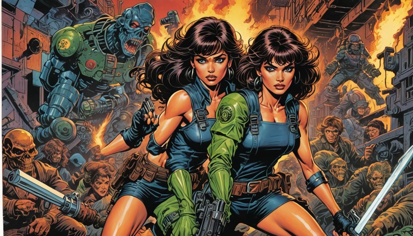 1980s Action Girl Comic Book Cover