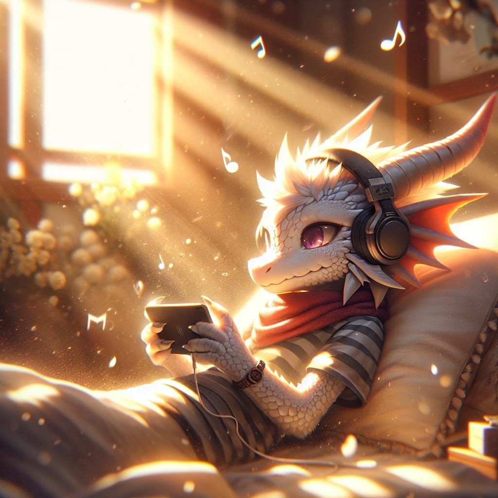 Cozy Dragon Girl with God Rays: Anime Key Visual