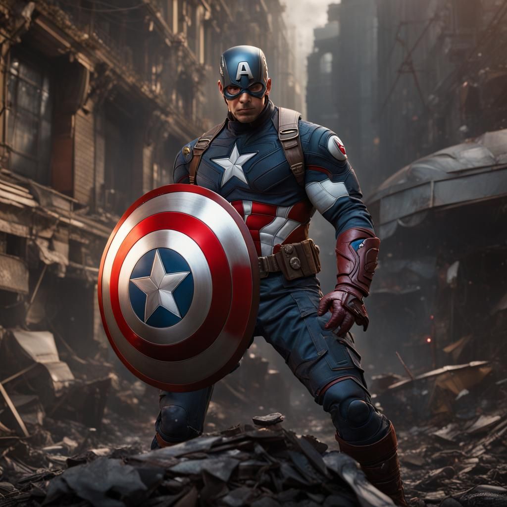 Captain America and Venom Fusion: Detailed Matte Painting