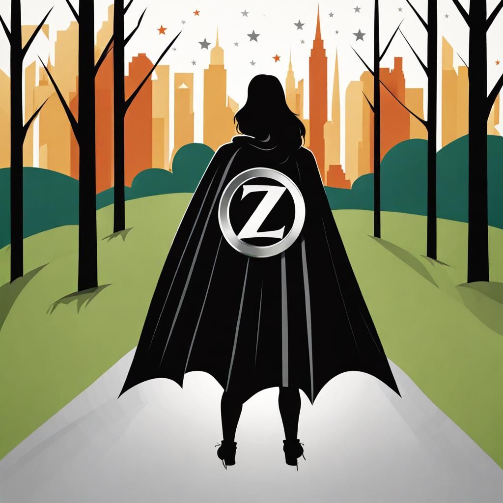 Superhero Cape Cartoon Poster with Embroidered Z