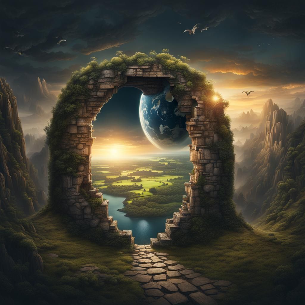 Earth Seen Through Keyhole: Digital Matte Painting