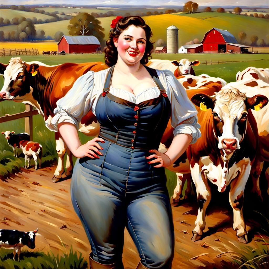 Chubby Farmer in Style of Thomas Benjamin Kennington