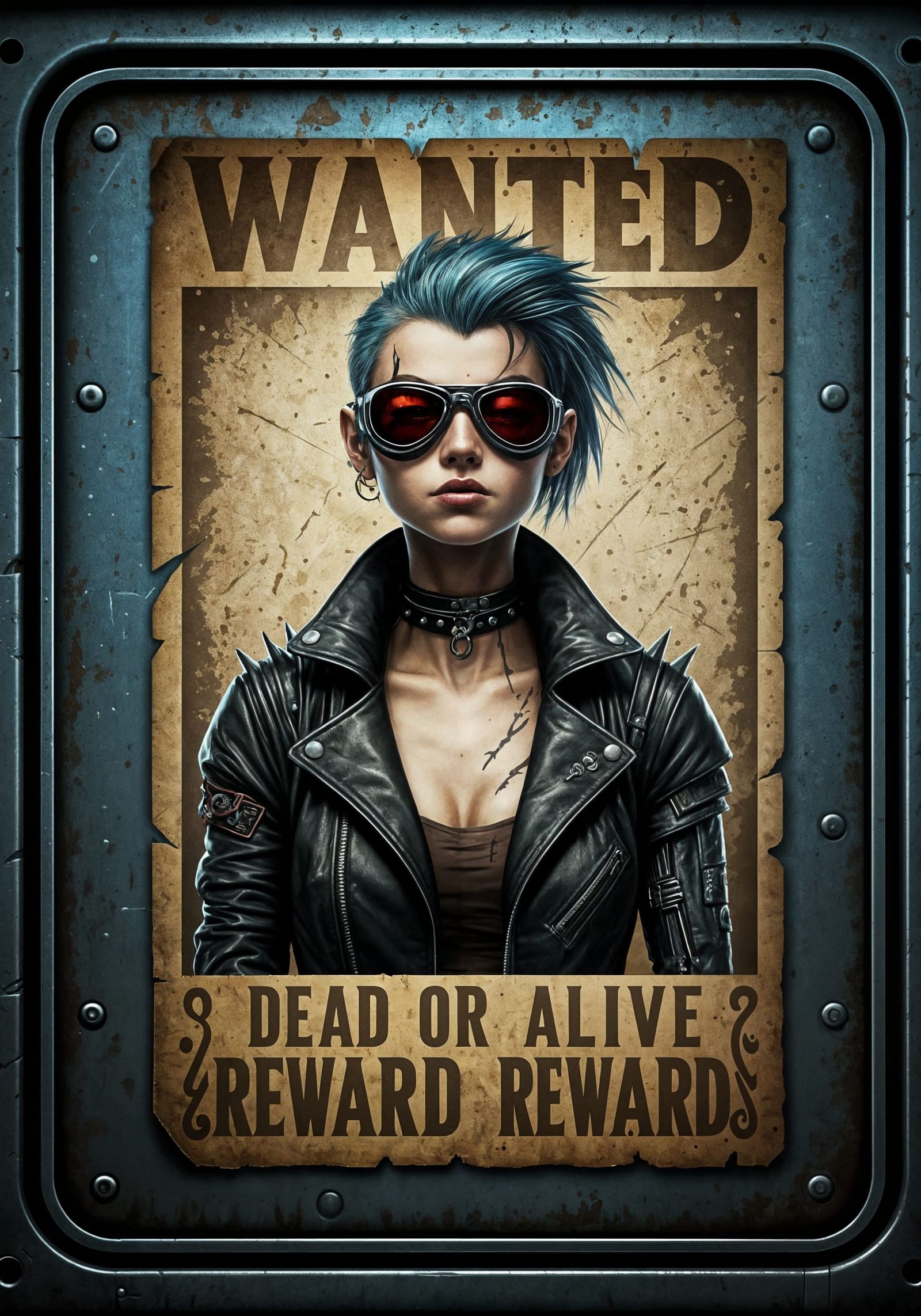 Wanted Poster: Sci-Fi Punk Space Pirate