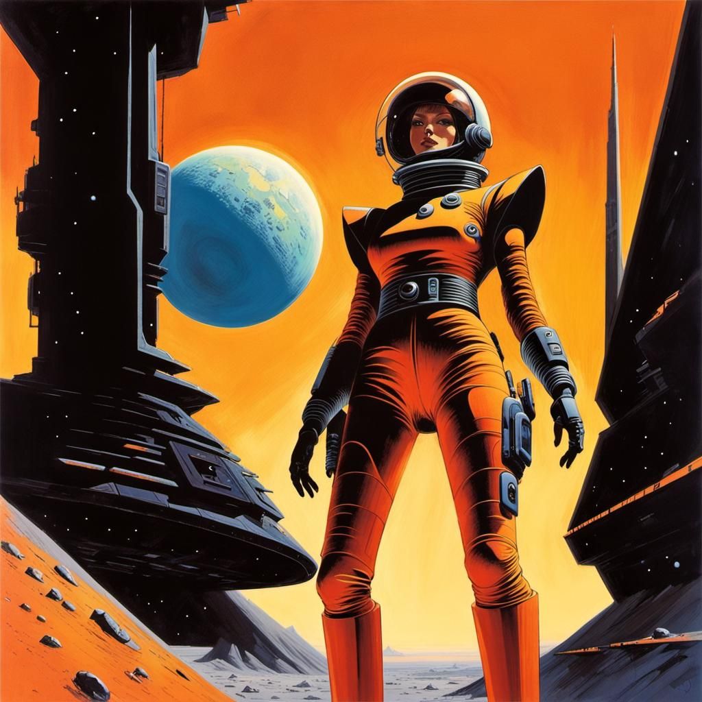 Chris Foss defining look of 70s sci-fi female space police