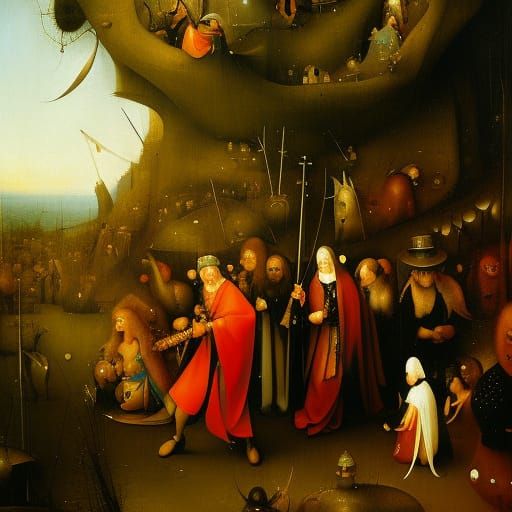 Demonic Dance as Detailed Oil Painting