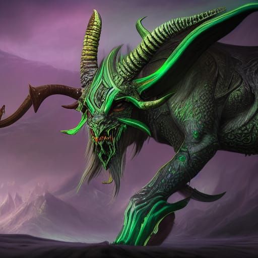 Green Horned Demon King Concept Art