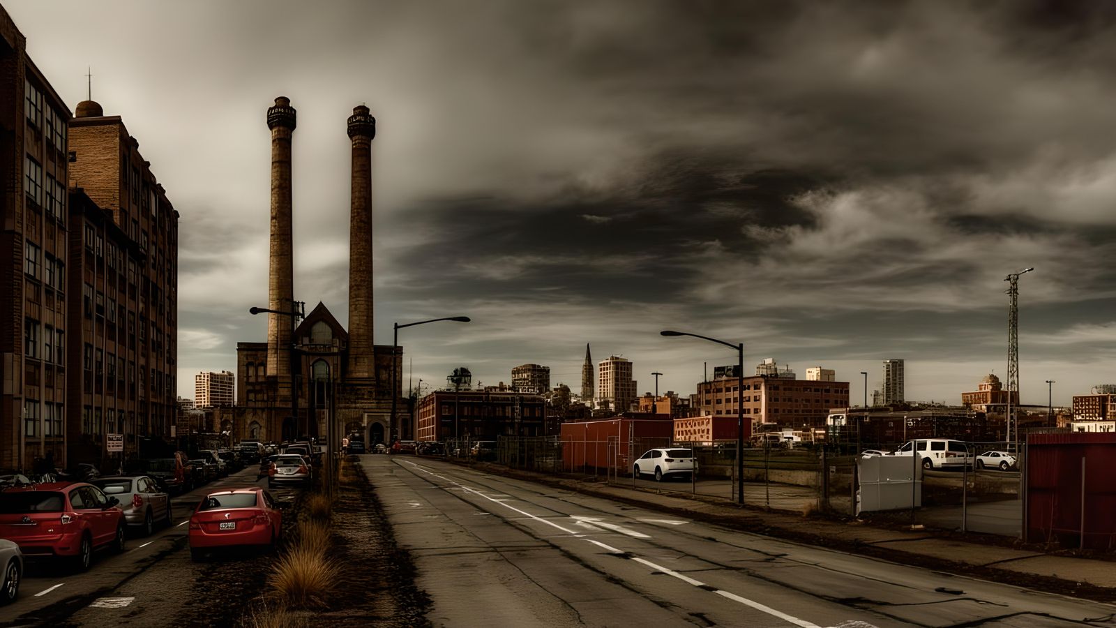 Eraserpunk: Gritty Dystopian Industrial Cityscape