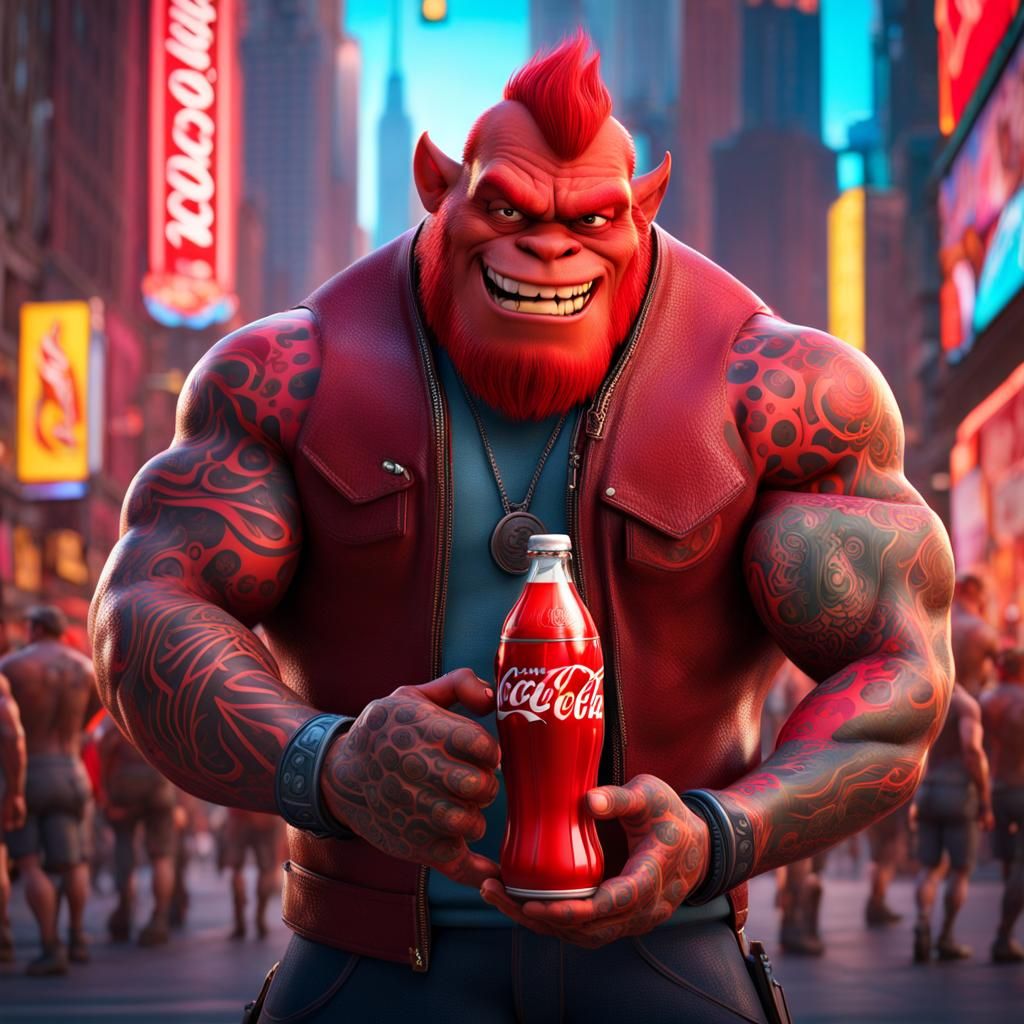 Red Mutant with Coca-Cola in New York City
