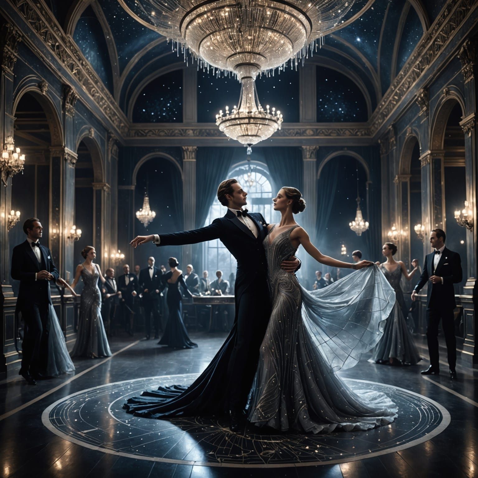 Art Deco Ballroom Dance in Moonlight