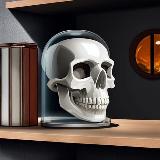 Crystal Skull in Alchemist Bottle