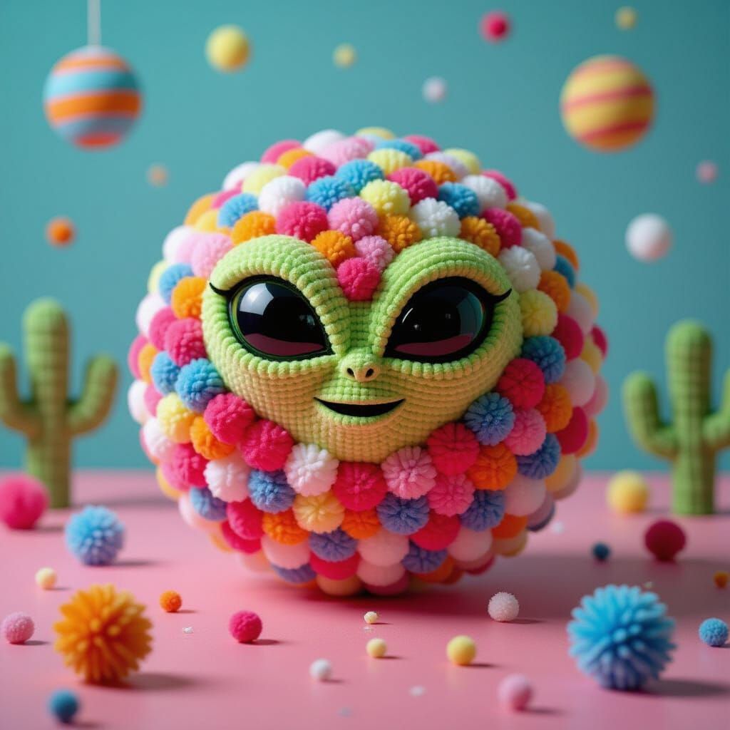 Pom Pom Alien World: A Whimsical Landscape