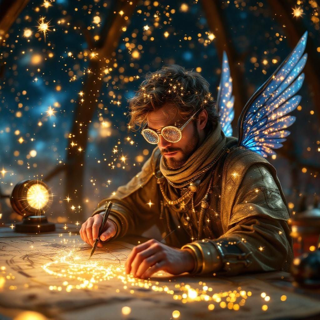 Celestial Cartographer Charts Constellations: Art Nouveau St...