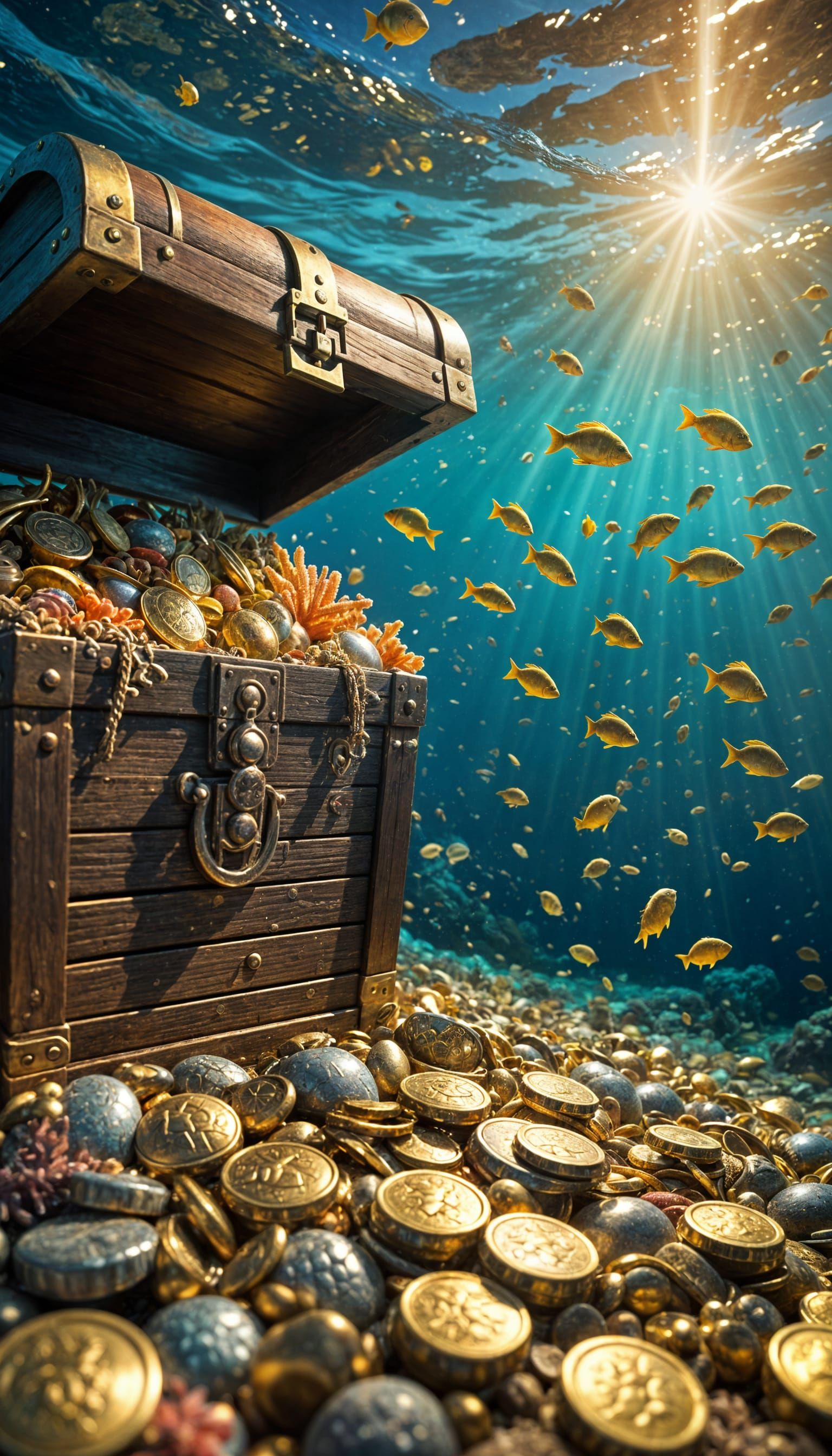 Underwater Treasure Chest Ecosystem Concept Art