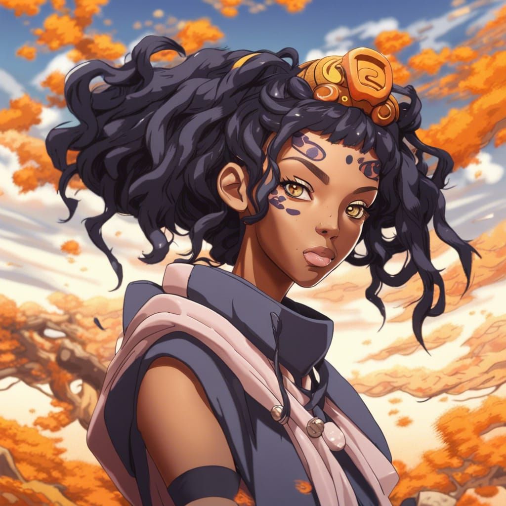 Anime girl orange cloud