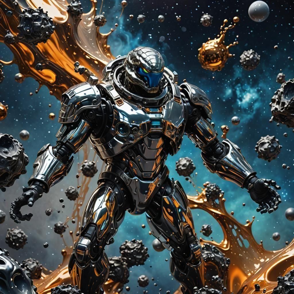 Liquid Metal Snake in Outer Space