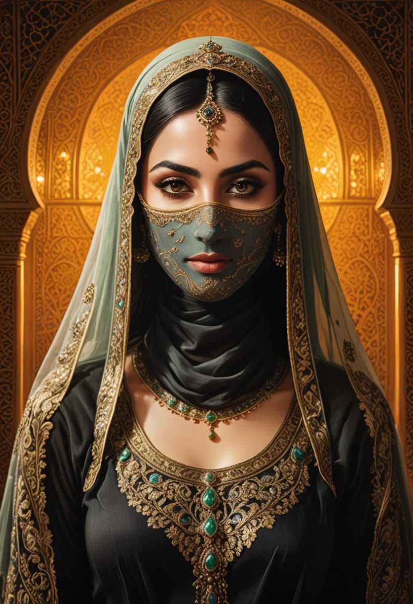 Oriental Beauty in Mystical Veil