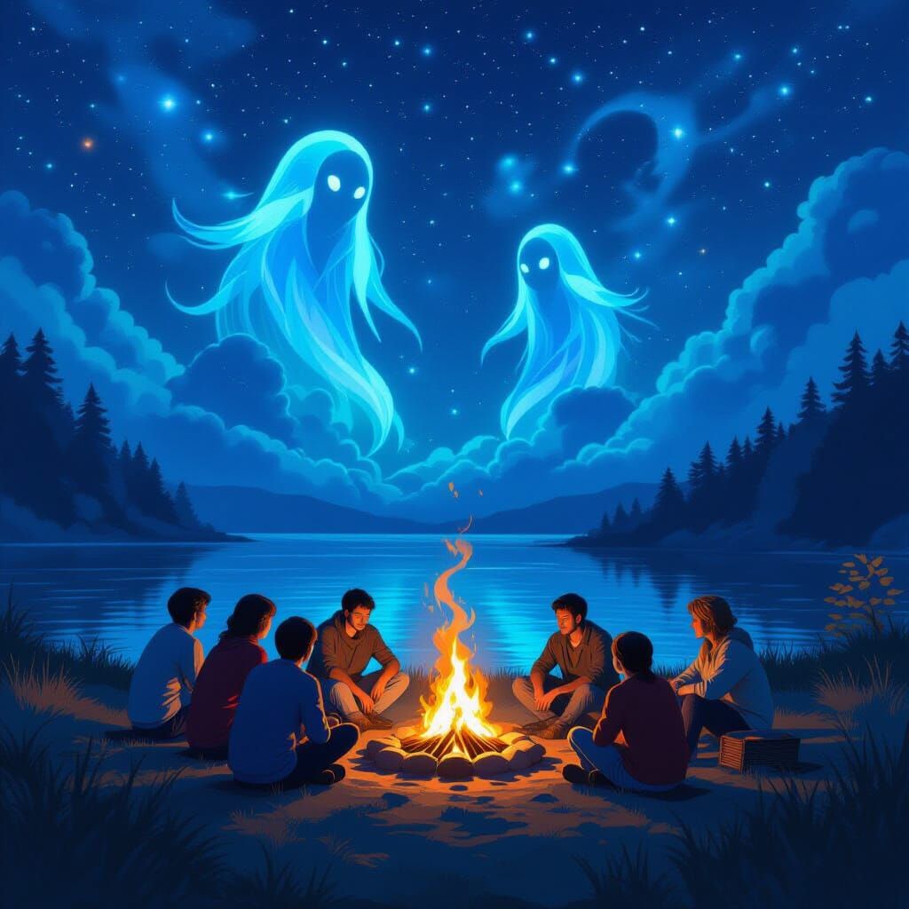 Ocean Spirits Awaken at Campfire in Dreamy Style