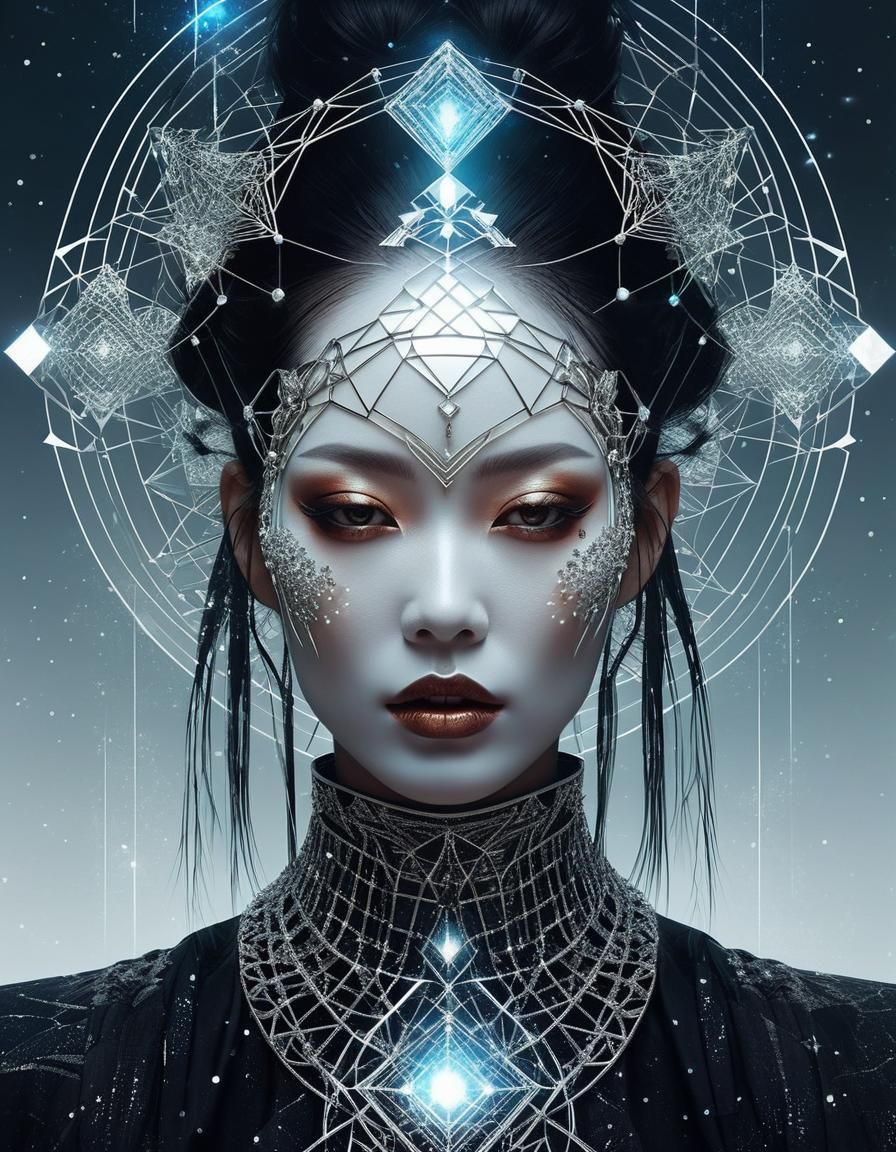 Ethereal Portrait of a Ghostly Girl in Glowing Aura