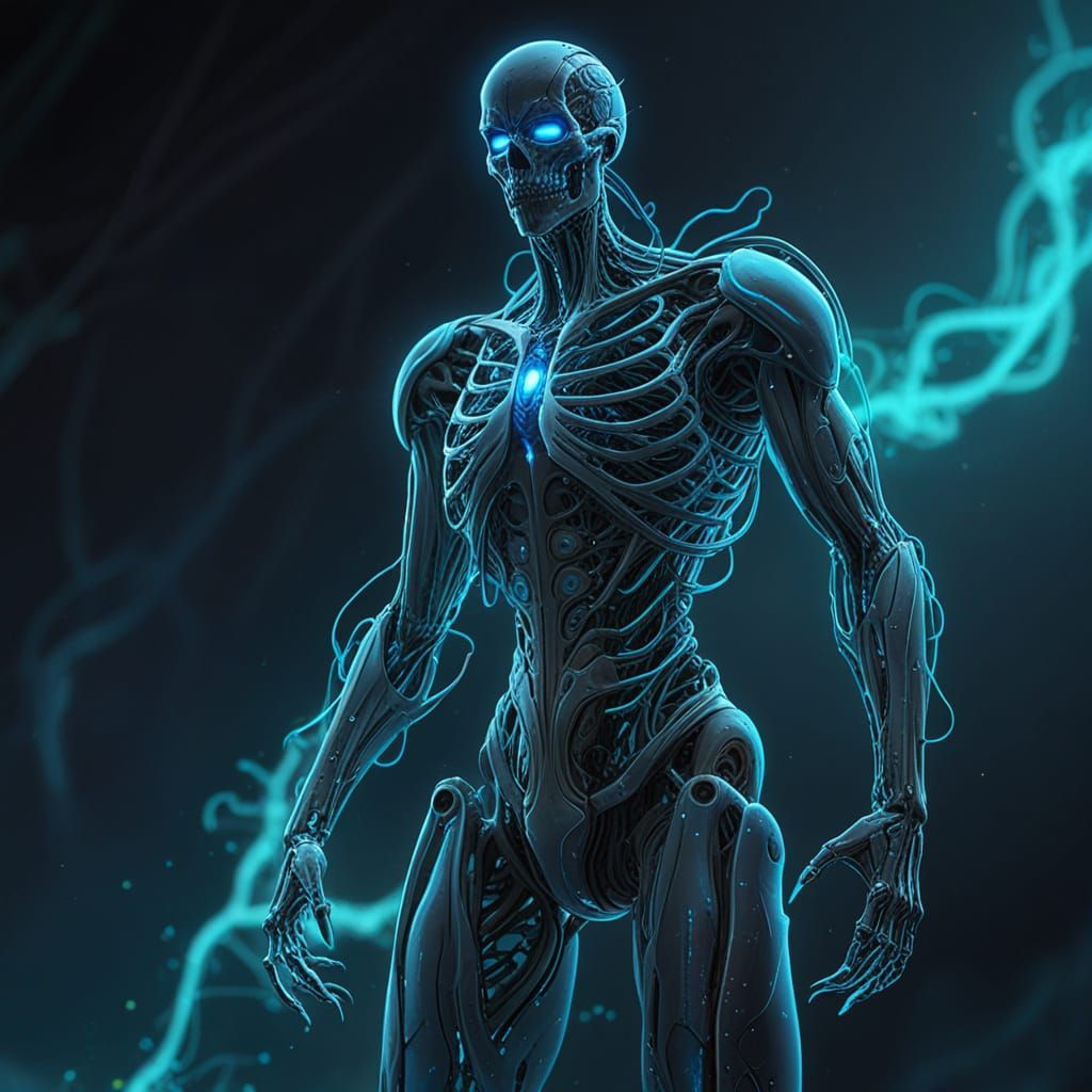 Bio-luminescent Organism with Metallic Exoskeleton