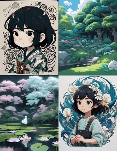 Whimsical Chibi Art in Studio Ghibli Style