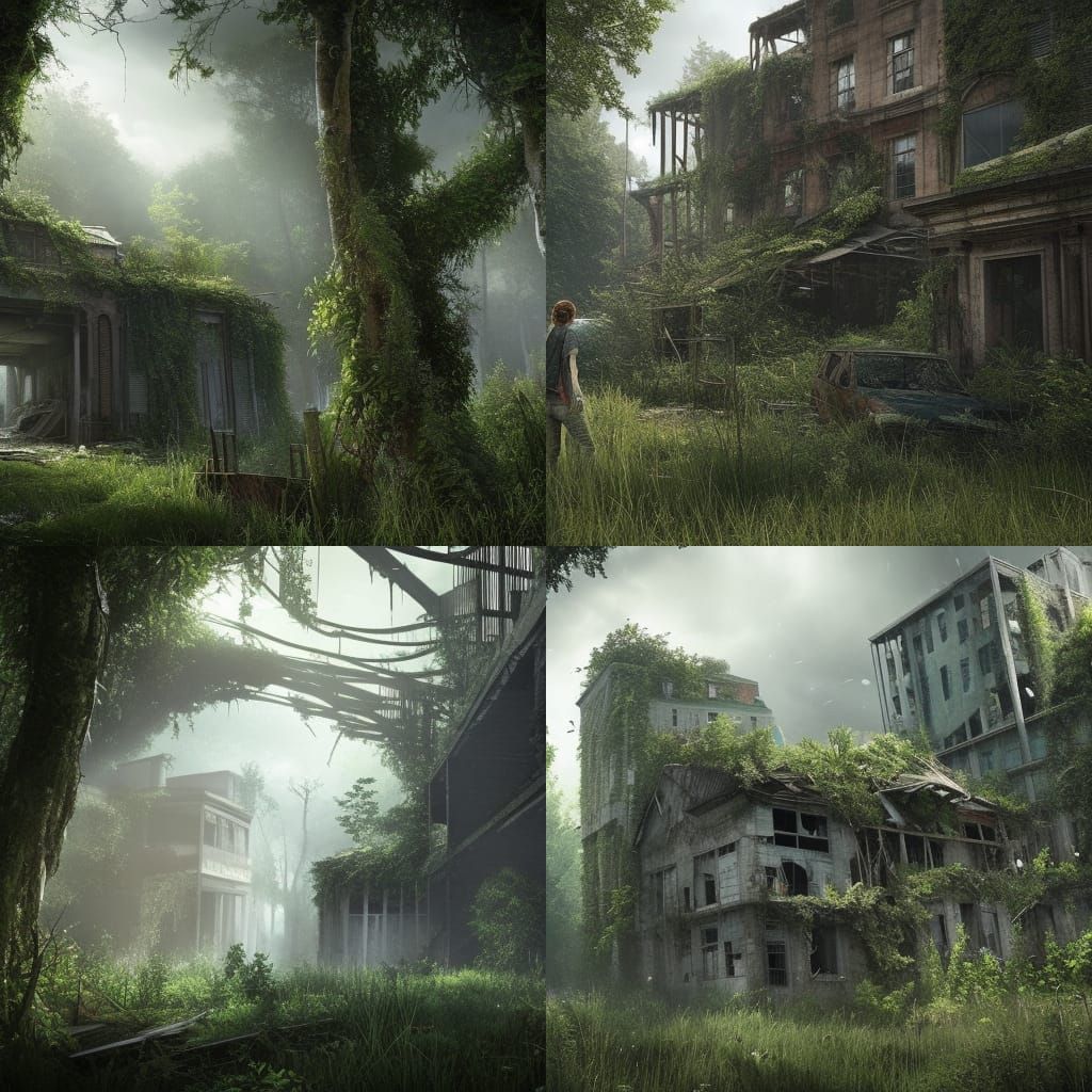 Nature Reclaims Overgrown Building: Digital Matte Painting