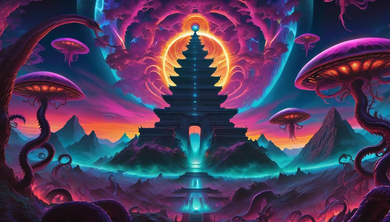 Eldritch World Tree in Lovecraftian Hellscape