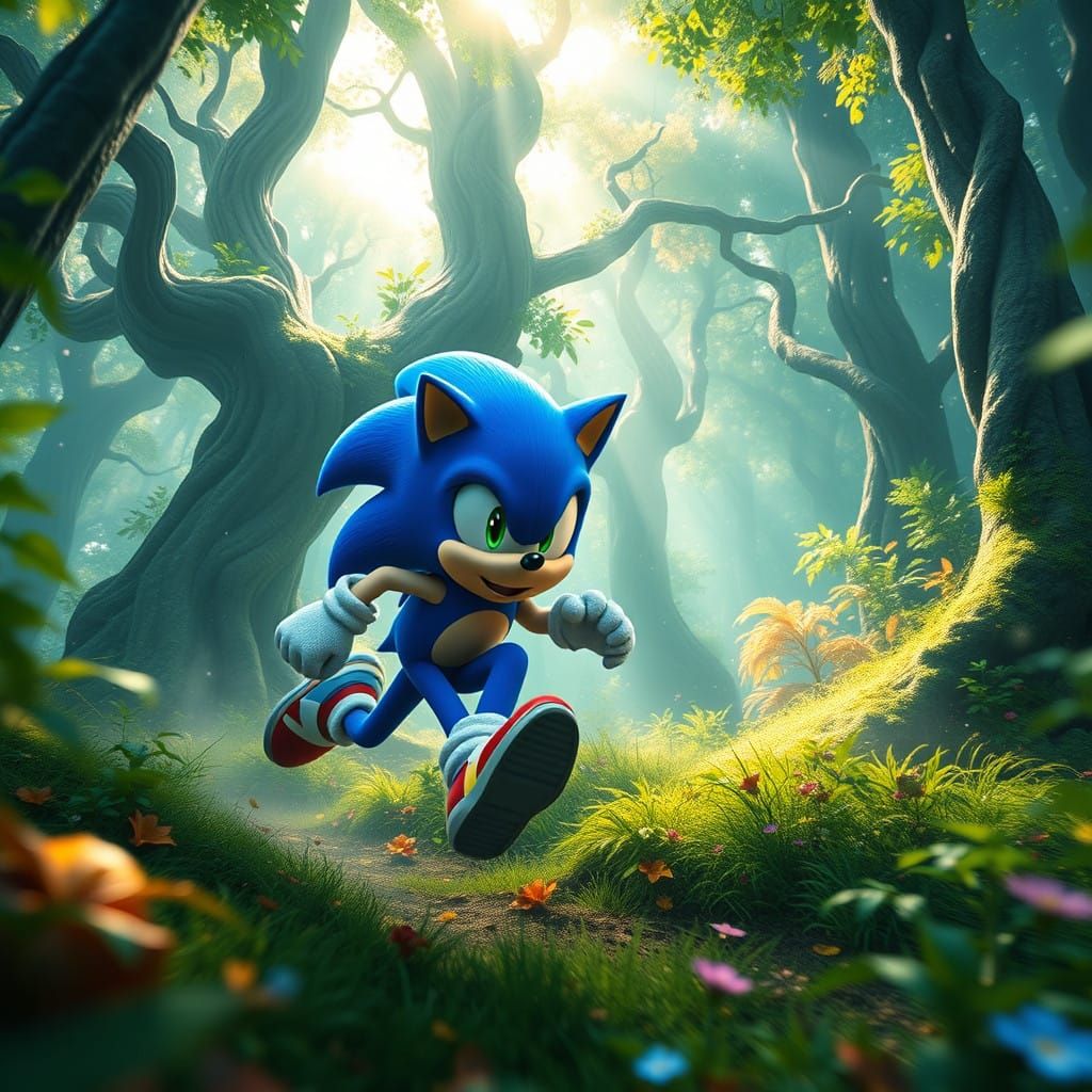 Sonic Embarks in a Vibrant Forest