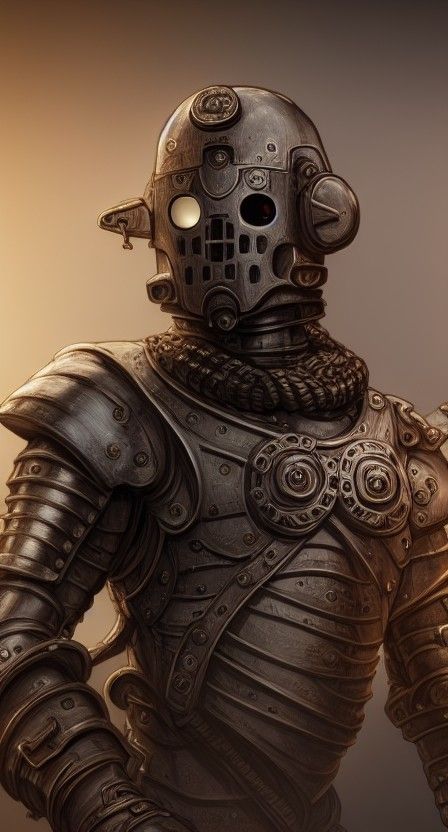 Dramatic Warforged Portrait in Hyper-Realistic Detail