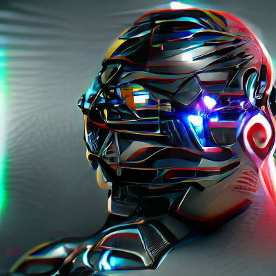 Sleek Light Cyborg in 8K 3D Rendering