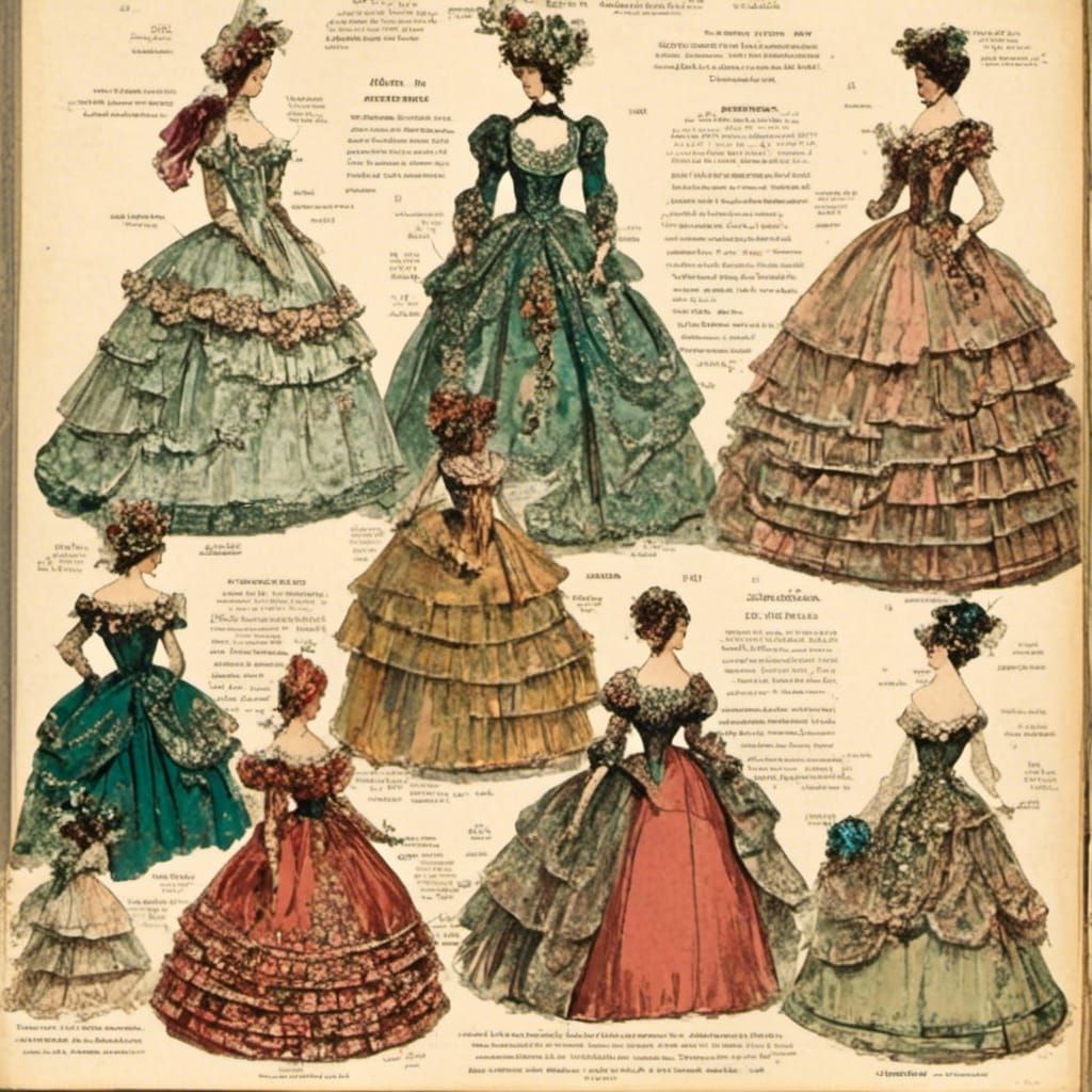 Beautiful Victorian Gowns with Vintage Ephemera