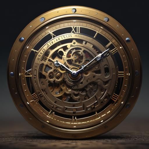 Mechanical Heart Inside Pocket Watch: Matte Painting