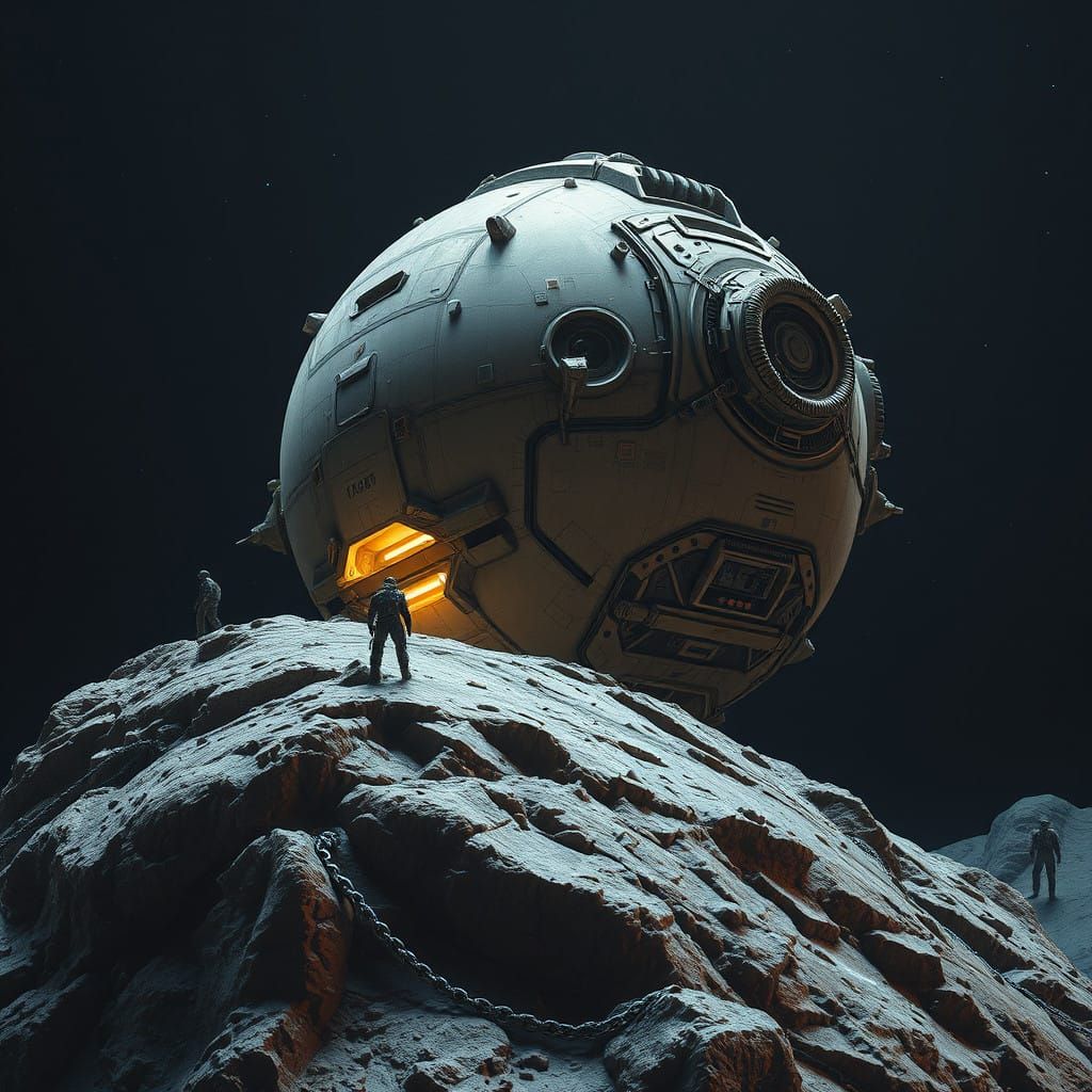 Cosmic Expedition in Futuristic Mechanized Style