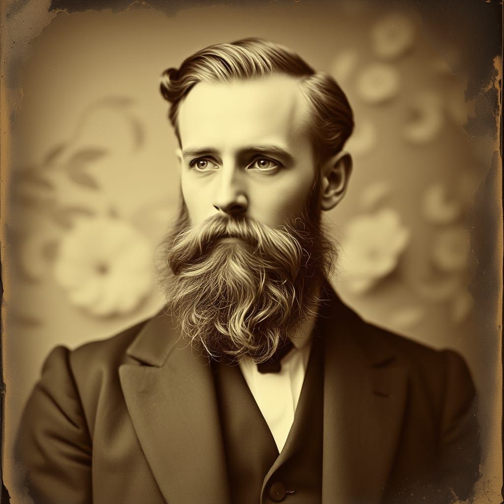 Elegant Victorian Gentleman in Sepia Daguerreotype Portrait