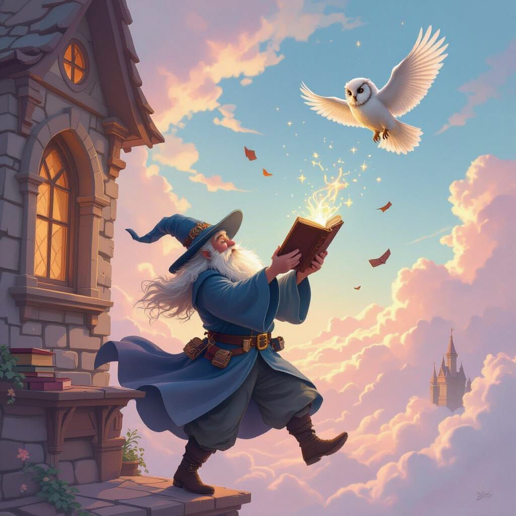 Wizard's Floating Spellbook in Reversed Gravity