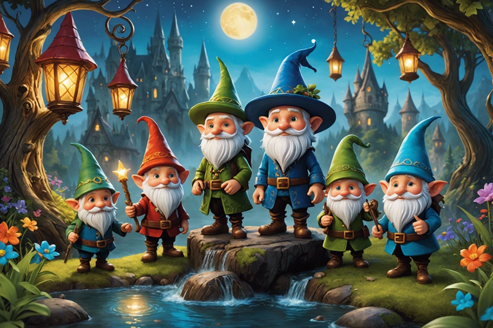 Enchanting Fantasy World with Elves and Gnomes
